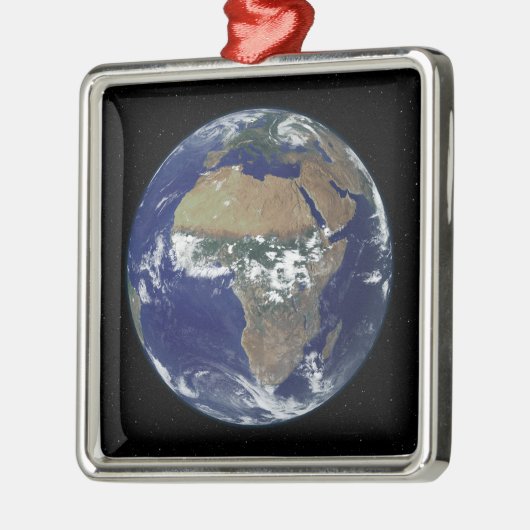 Volledige Aarde toont Afrika en Europa Metalen Ornament (Links)