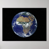 Volledige Aarde toont Afrika en Europa Poster (Voorkant)