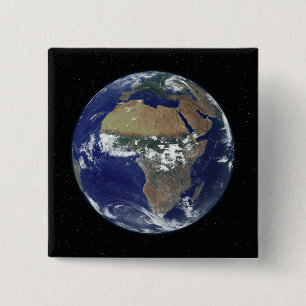 Volledige Aarde toont Afrika en Europa Vierkante Button 5,1 Cm