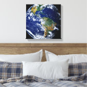 Volledige Aarde toont Amerika's Canvas Afdruk (Insitu (Slaapkamer))