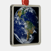 Volledige Aarde toont Amerika's Metalen Ornament (Rechts)