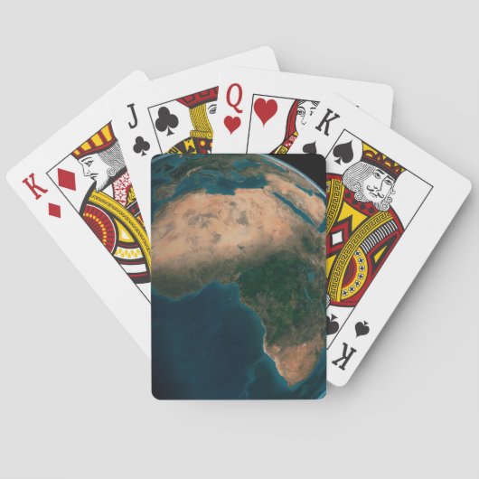 Volledige aarde vanuit de ruimte boven het Afrikaa Pokerkaarten (Achterkant)