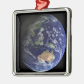 Volledige Aarde vanuit de ruimte, met Australië Metalen Ornament (Links)