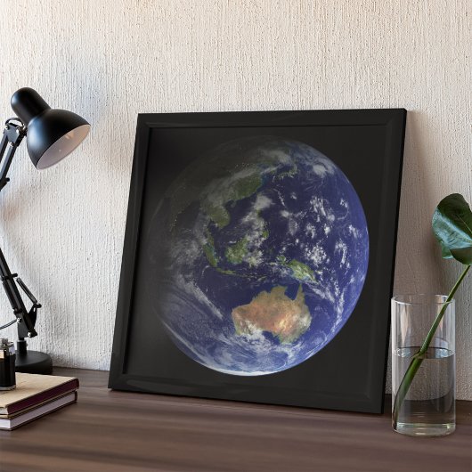 Volledige Aarde vanuit de ruimte, met Australië Poster