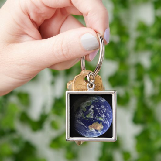 Volledige Aarde vanuit de ruimte, met Australië Sleutelhanger (Hand)