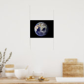 Volledige Aarde waarop Europa en Azië te zien zijn Poster (Keuken)