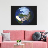Volledige Aarde waarop het Arctische gebied is afg Canvas Afdruk (Insitu (Woonkamer))