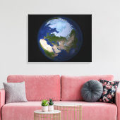 Volledige Aarde waarop het Arctische gebied is afg Canvas Afdruk (Insitu (Woonkamer))