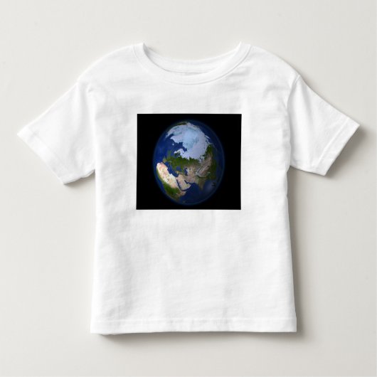 Volledige Aarde waarop het Arctische gebied is afg Kinder Shirts (Voorkant)