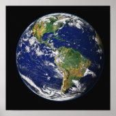 Volledige Aarde waarop het westerne halfrond te zi Poster (Voorkant)