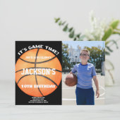 Volledige bal zwart foto basketbal wit kaart (Staand voorkant)