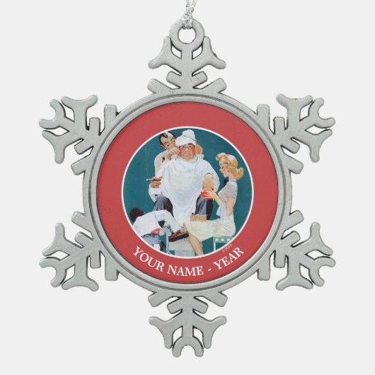 Volledige behandeling tin sneeuwvlok ornament (Voorkant)