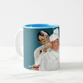 Volledige behandeling tweekleurige koffiemok (Voorkant links)