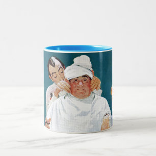 Volledige behandeling tweekleurige koffiemok