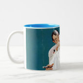 Volledige behandeling tweekleurige koffiemok (Links)