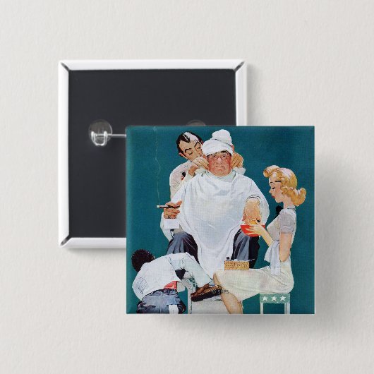 Volledige behandeling vierkante button 5,1 cm (Voorkant /achterkant)