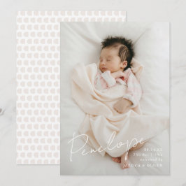Volledige bloed moderne kalligrafische baby naam aankondiging
