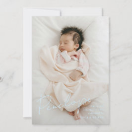 Volledige bloed moderne kalligrafische baby naam aankondiging