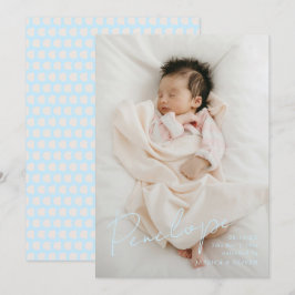 Volledige bloed moderne kalligrafische baby naam aankondiging