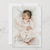 Volledige bloed moderne kalligrafische baby naam aankondiging (Voorkant)