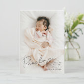 Volledige bloed moderne kalligrafische baby naam aankondiging (Staand voorkant)