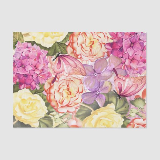 Volledige bloemen met ontkoppeling van vlinder tissuepapier (Voorkant)