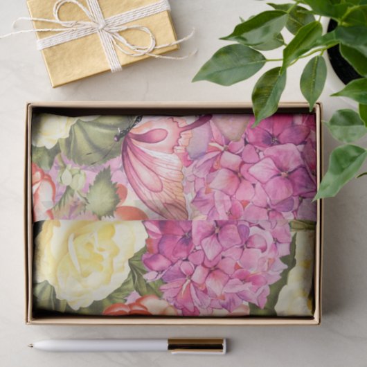 Volledige bloemen met ontkoppeling van vlinder tissuepapier (Geschenk)