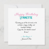 VOLLEDIGE BLOEMEN THEMA VERJAARDAGSTAART KAART (Achterkant)