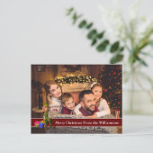 Volledige Briefkaart foto en Elf met rode tekstban (Staand voorkant)