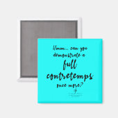 Volledige Contretemps Bright Cyan Magneet (Voorkant / Achterkant)