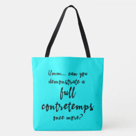 Volledige Contretemps Bright Cyan Tote Bag