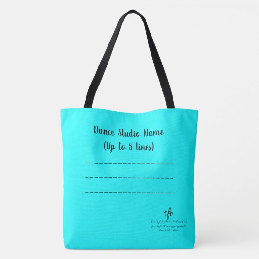 Volledige Contretemps Bright Cyan Tote Bag (Achterkant)
