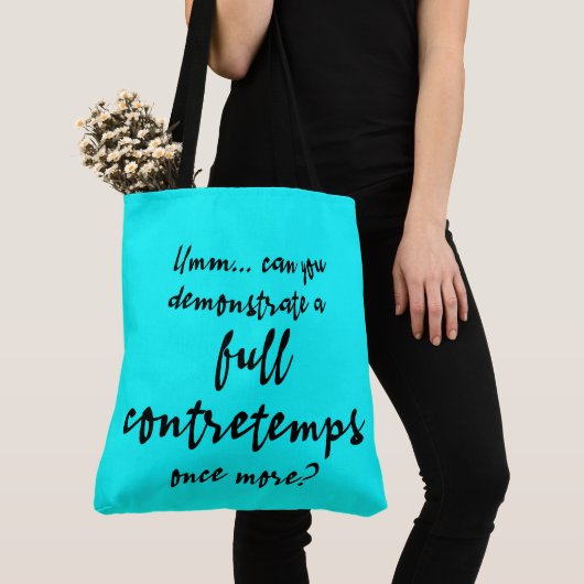 Volledige Contretemps Bright Cyan Tote Bag (Dichtbij)