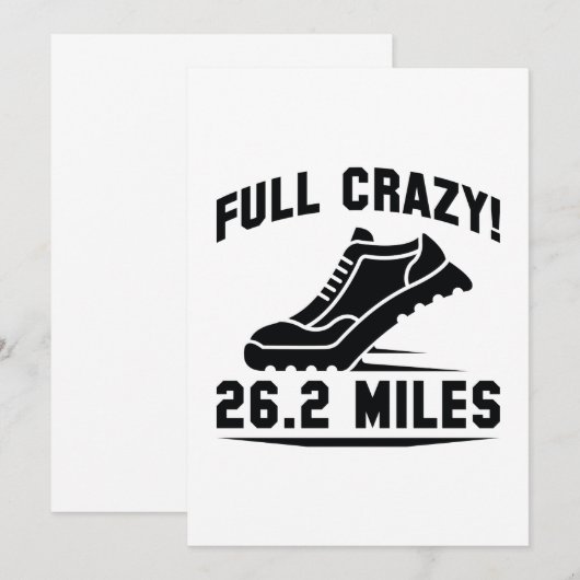 Volledige Crazy 26,2 Miles Bedankkaart (Voorkant / Achterkant)