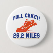 Volledige Crazy 26,2 Miles Ronde Button 7,6 Cm (Voorkant)