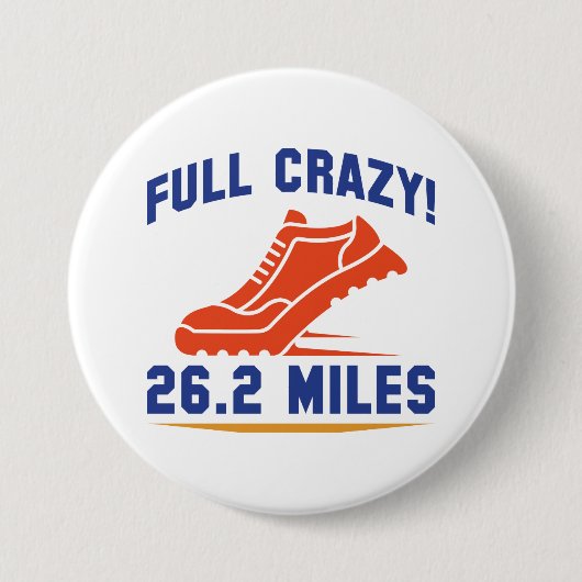 Volledige Crazy 26,2 Miles Ronde Button 7,6 Cm (Voorkant)
