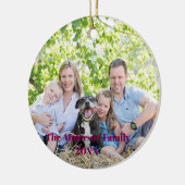 Volledige dekking Foto Aangepast Wit Script Tekst Keramisch Ornament (Links)