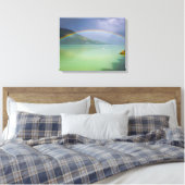 Volledige, dubbele regenboog canvas afdruk (Insitu (Slaapkamer))
