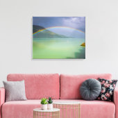 Volledige, dubbele regenboog canvas afdruk (Insitu (Woonkamer))