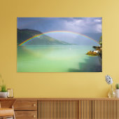 Volledige, dubbele regenboog canvas afdruk (Insitu (Woonkamer))