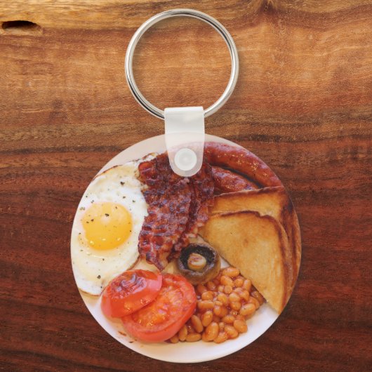 Volledige Engelstalige ontbijtsleutel Sleutelhanger (Voorkant)