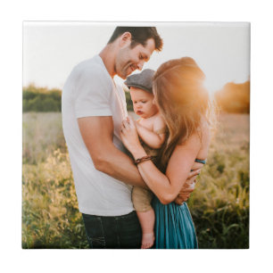 Volledige familie foto op maat gepersonaliseerd tegeltje