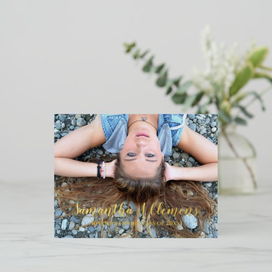 Volledige Folie Afstuderen bekendmaking Briefkaart (Staand Voorkant)