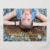 Volledige Folie Afstuderen bekendmaking Briefkaart (Voorkant)