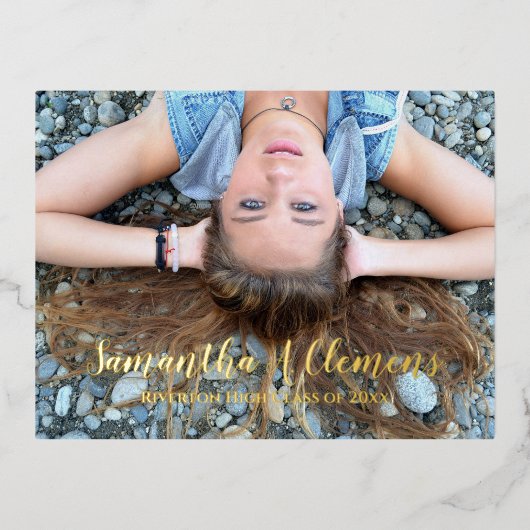 Volledige Folie Afstuderen bekendmaking Briefkaart (Voorkant)