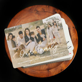 Volledige foto aangepaste familie tekstscript typo pokerkaarten