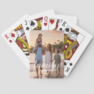 Volledige foto aangepaste gezinstekst klassieke sp pokerkaarten