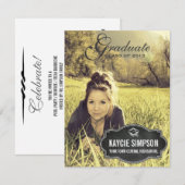 Volledige foto-Afstudeerder met ChalkboardLabel Kaart (Voorkant / Achterkant)
