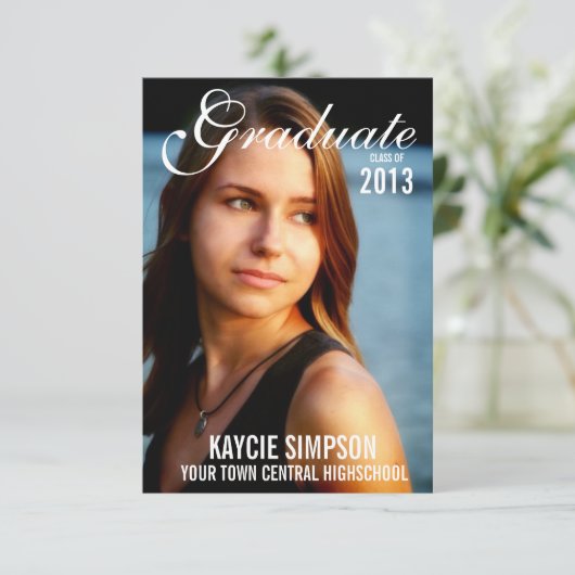 Volledige Foto Afstuderen Foto met Script Text Kaart (Staand voorkant)