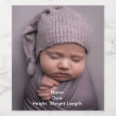 Volledige foto-Baby bekendmaking Wijnflesetiket Wijn Etiket (Enkel label)